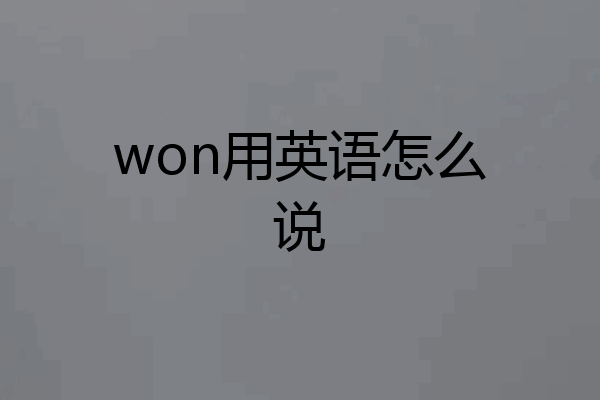 won用英语怎么说