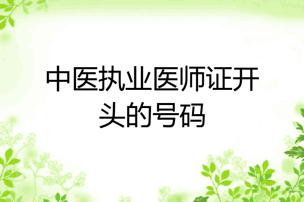 中医执业医师证开头的号码