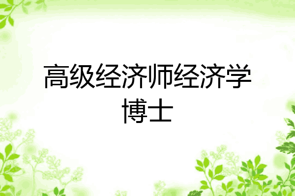 高级经济师经济学博士