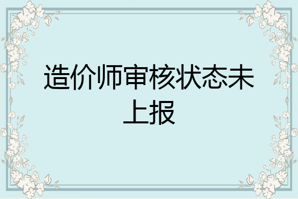 造价师审核状态未上报