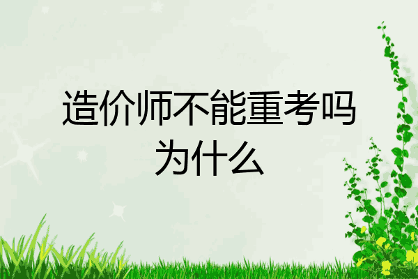造价师不能重考吗为什么