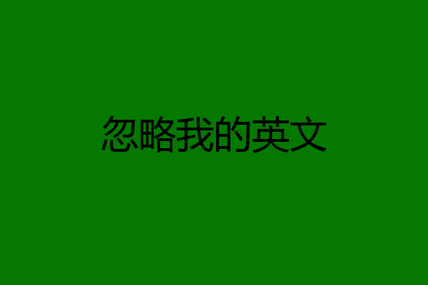 忽略我的英文