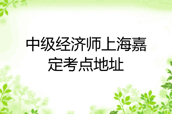 中级经济师上海嘉定考点地址