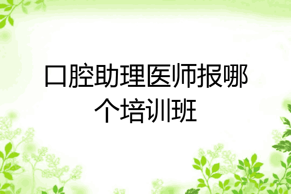 口腔助理医师报哪个培训班