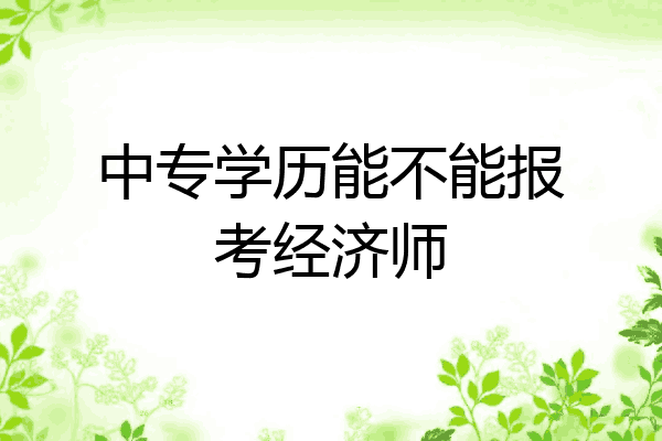 中专学历能不能报考经济师