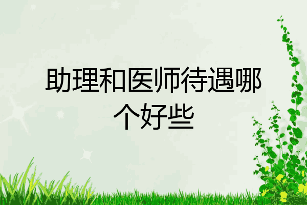 助理和医师待遇哪个好些