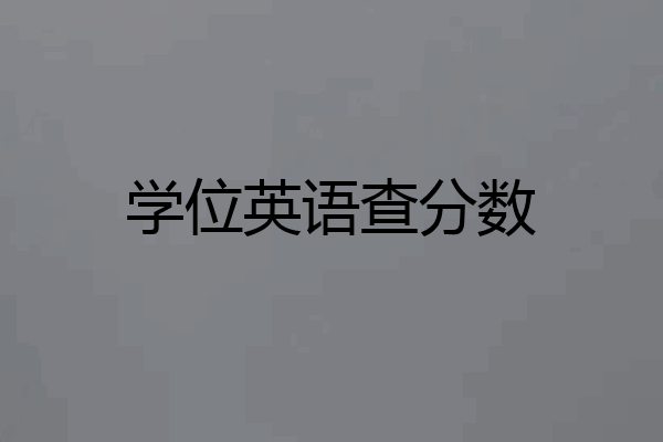 学位英语查分数