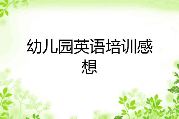 幼儿园英语培训感想