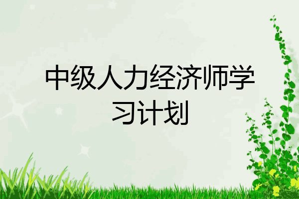 中级人力经济师学习计划