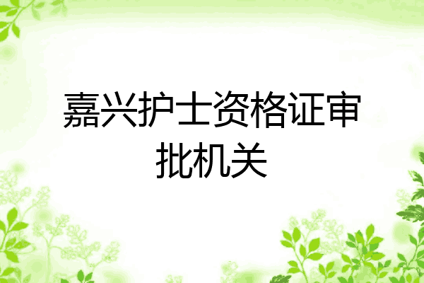 嘉兴护士资格证审批机关