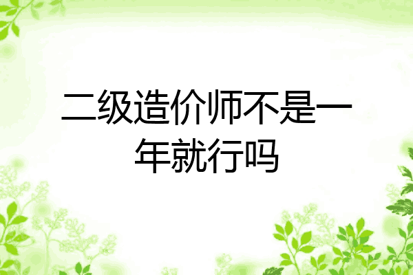 二级造价师不是一年就行吗