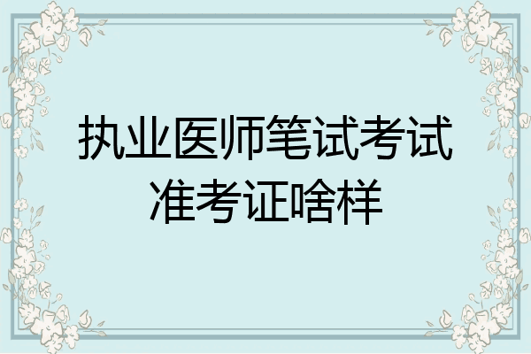 执业医师笔试考试准考证啥样