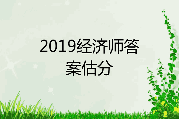 2019经济师答案估分