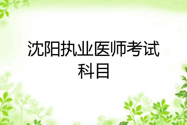 沈阳执业医师考试科目