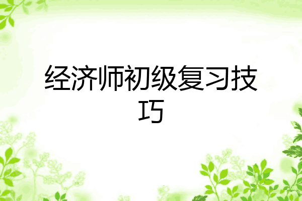 经济师初级复习技巧