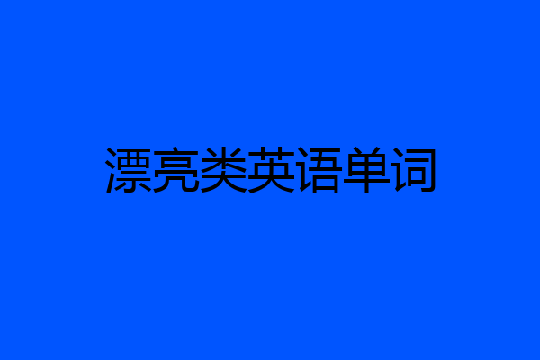 漂亮类英语单词