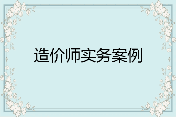 造价师实务案例