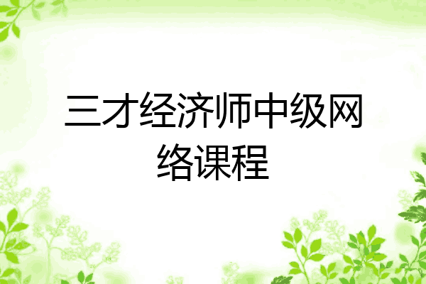 三才经济师中级网络课程