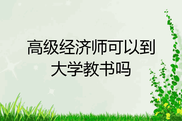 高级经济师可以到大学教书吗