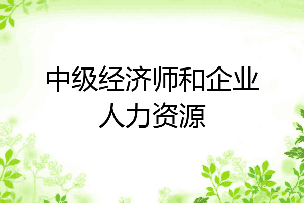 中级经济师和企业人力资源