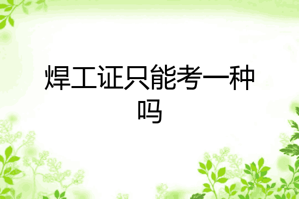 焊工证只能考一种吗