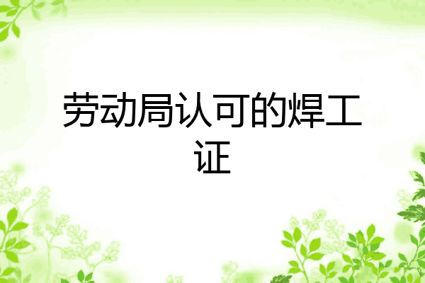劳动局认可的焊工证