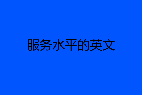 服务水平的英文