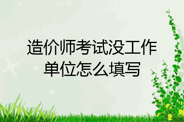 造价师考试没工作单位怎么填写