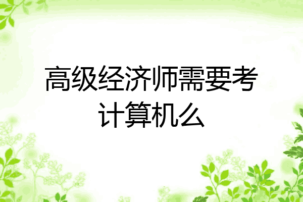 高级经济师需要考计算机么