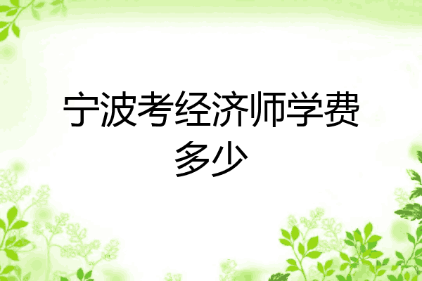 宁波考经济师学费多少