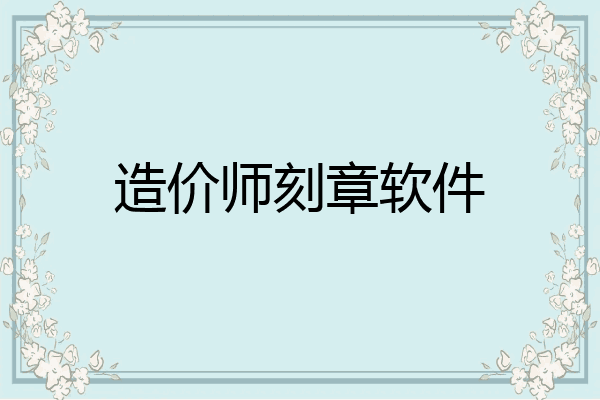 造价师刻章软件