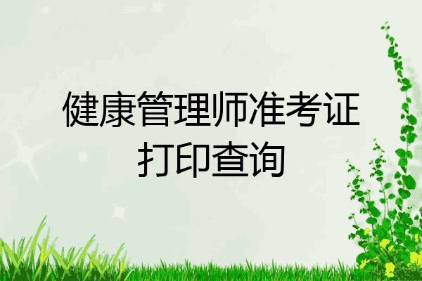 健康管理师准考证打印查询