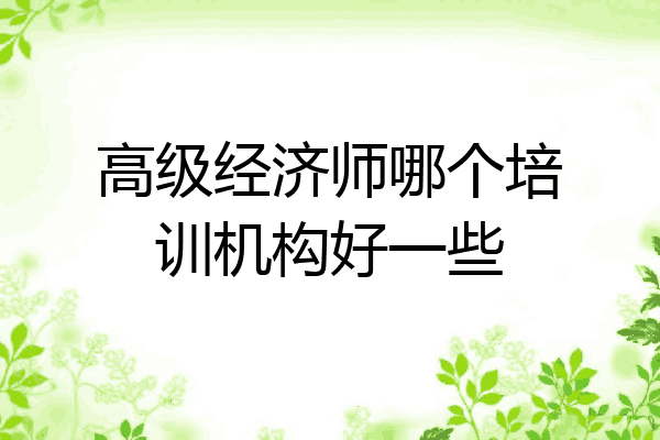 高级经济师哪个培训机构好一些