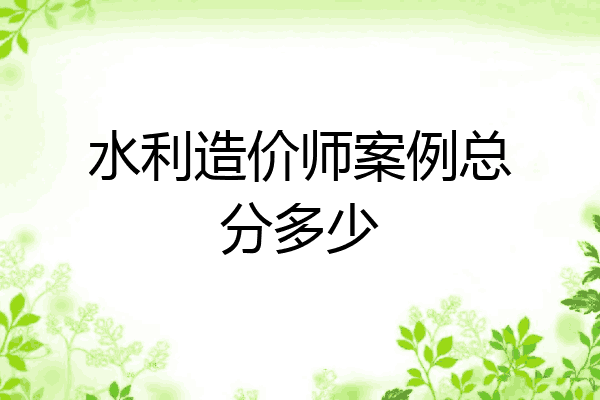 水利造价师案例总分多少