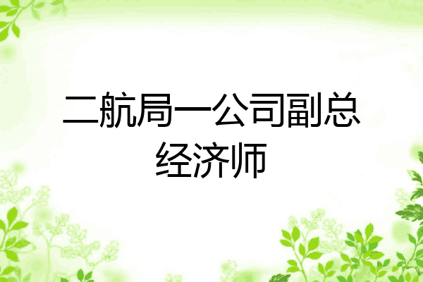 二航局一公司副总经济师