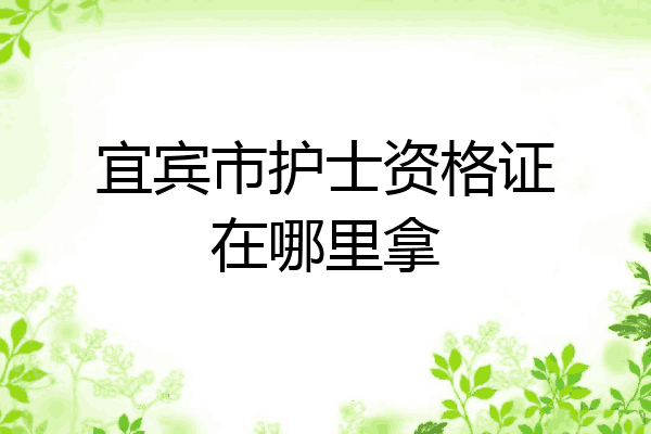宜宾市护士资格证在哪里拿