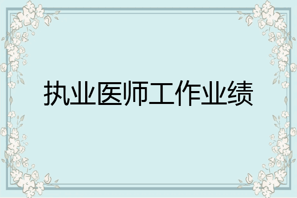 执业医师工作业绩