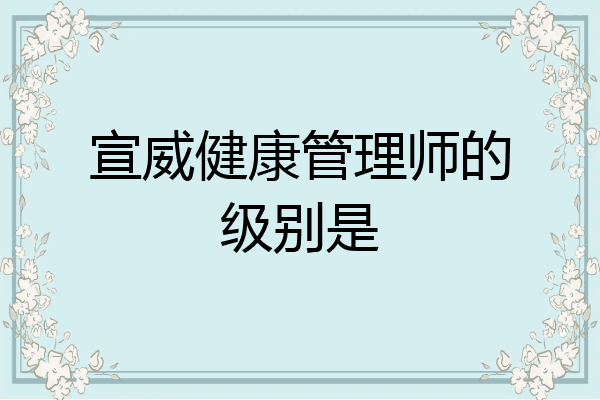 宣威健康管理师的级别是