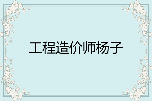 工程造价师杨子