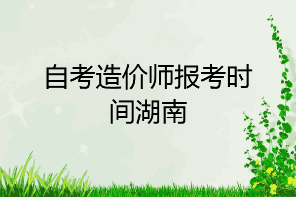 自考造价师报考时间湖南