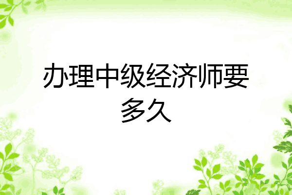 办理中级经济师要多久