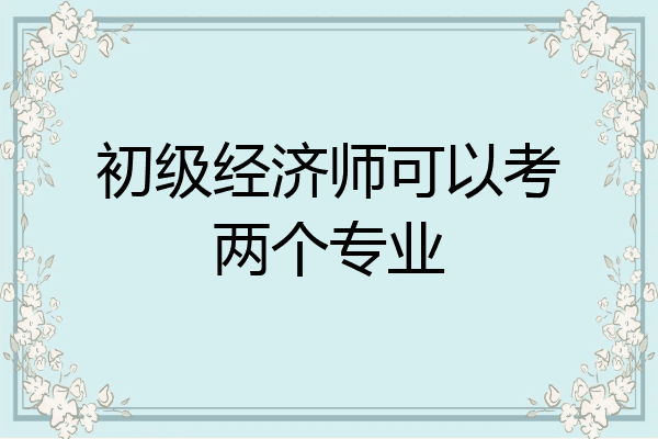 初级经济师可以考两个专业