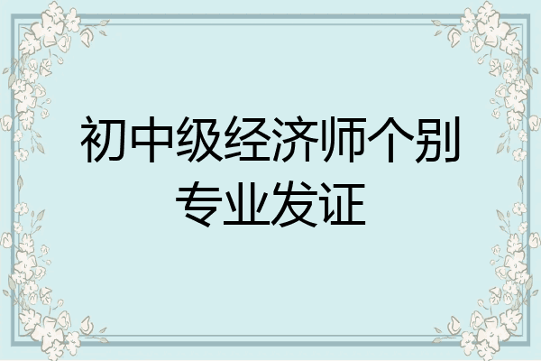 初中级经济师个别专业发证