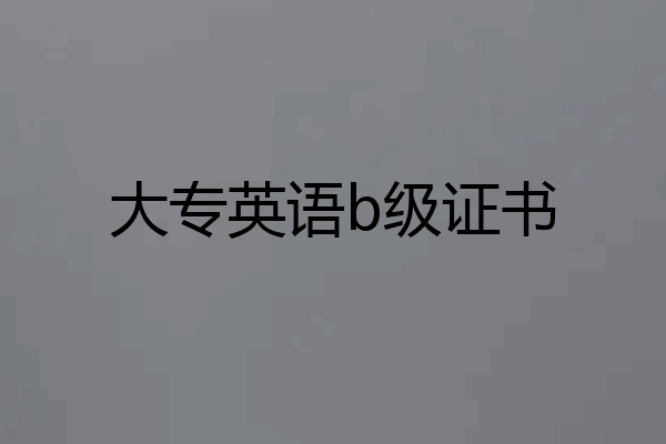 大专英语b级证书