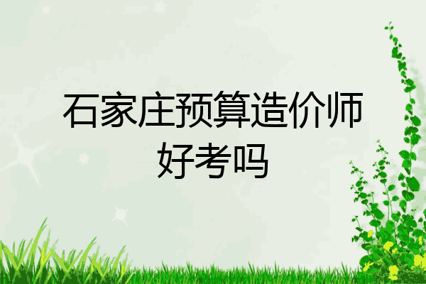 石家庄预算造价师好考吗