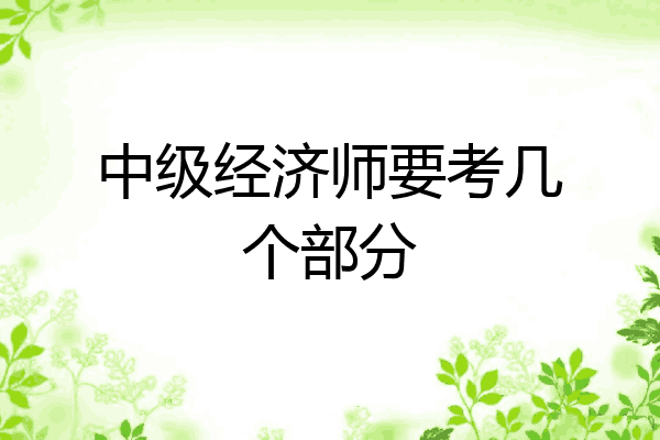 中级经济师要考几个部分