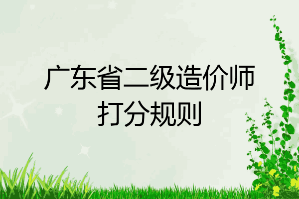 广东省二级造价师打分规则