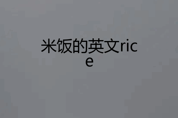 米饭的英文rice