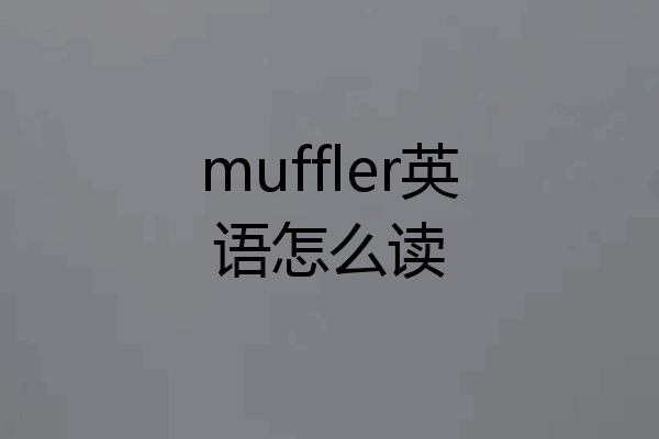muffler英语怎么读