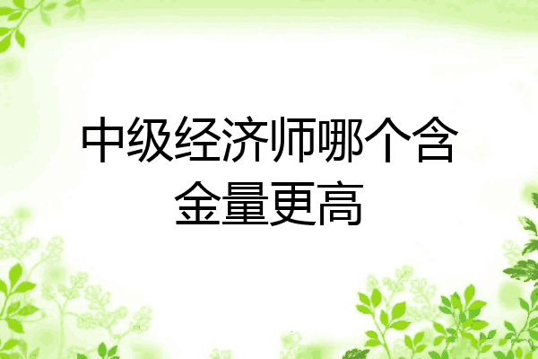 中级经济师哪个含金量更高